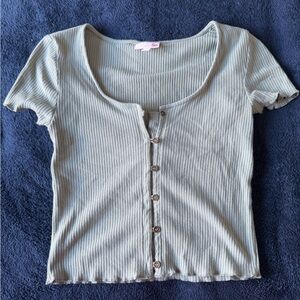 Green Button up T Shirt